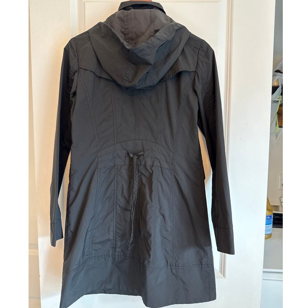 Cole Haan Packable Hooded Rain Coat Jacket Black XS Travel Bag - Picture 3 of 8